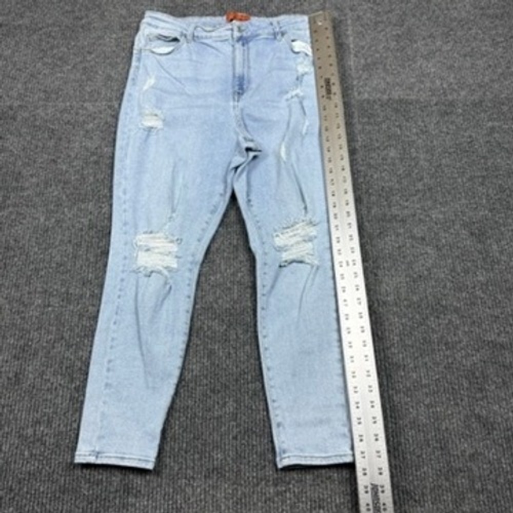 Wax Jean Authentic Destructed Push Up Skinny Jeans Light Wash 90299XL Size 20 - Picture 8 of 13
